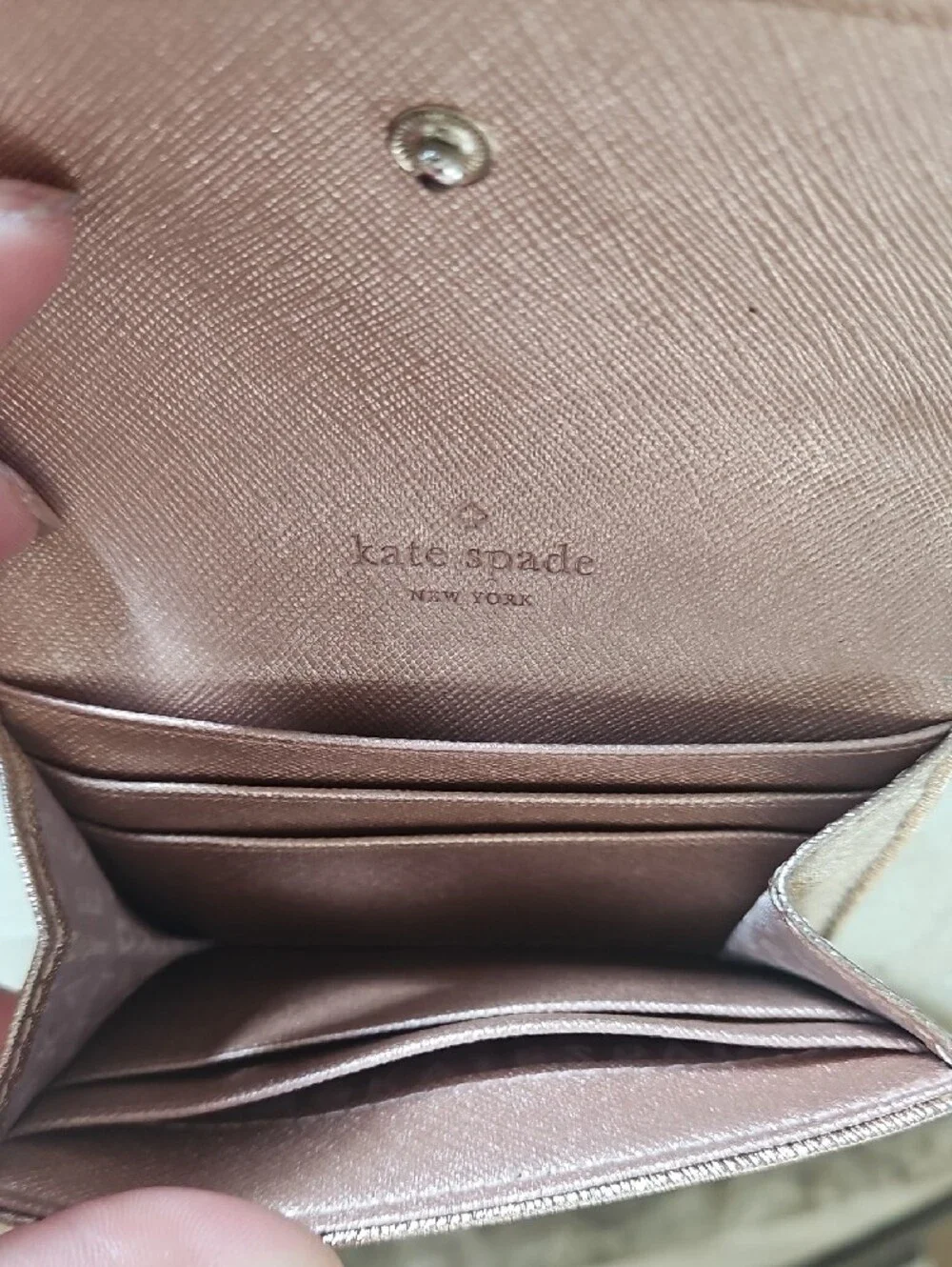 $10 Or 3/$15 Sale!!! kate spade Rose Gold Metallic Card Case Wallet